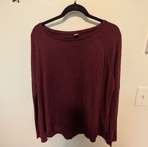Old Navy Maroon Long Sleeve Luxe Top